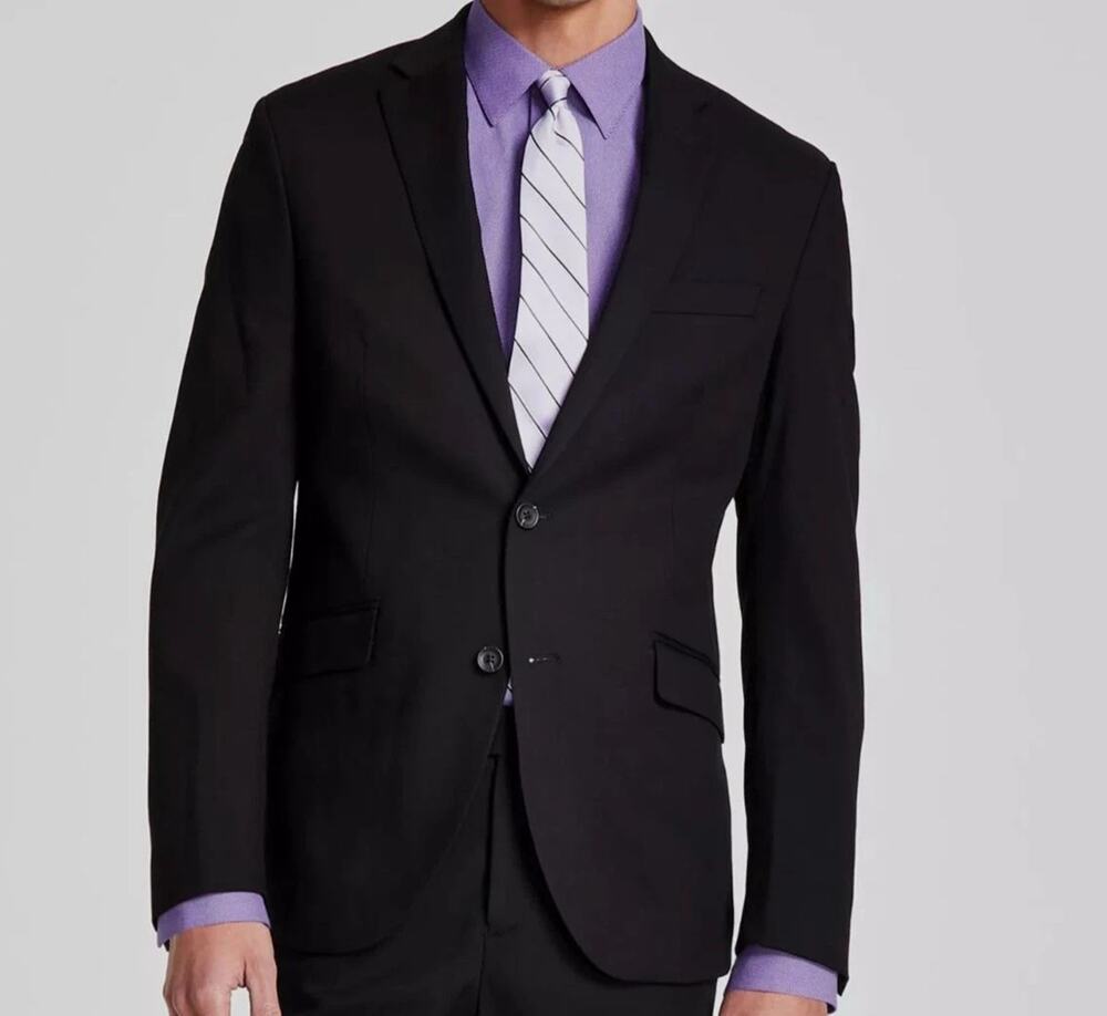 Kenneth Cole Reaction Techni-Cole Black Blazer Jacket Mens Sport Coat NWT 38R